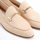 MOCASSINO MONICA UNLINED SUEDE KID - SABBIA + ORO CHIARO