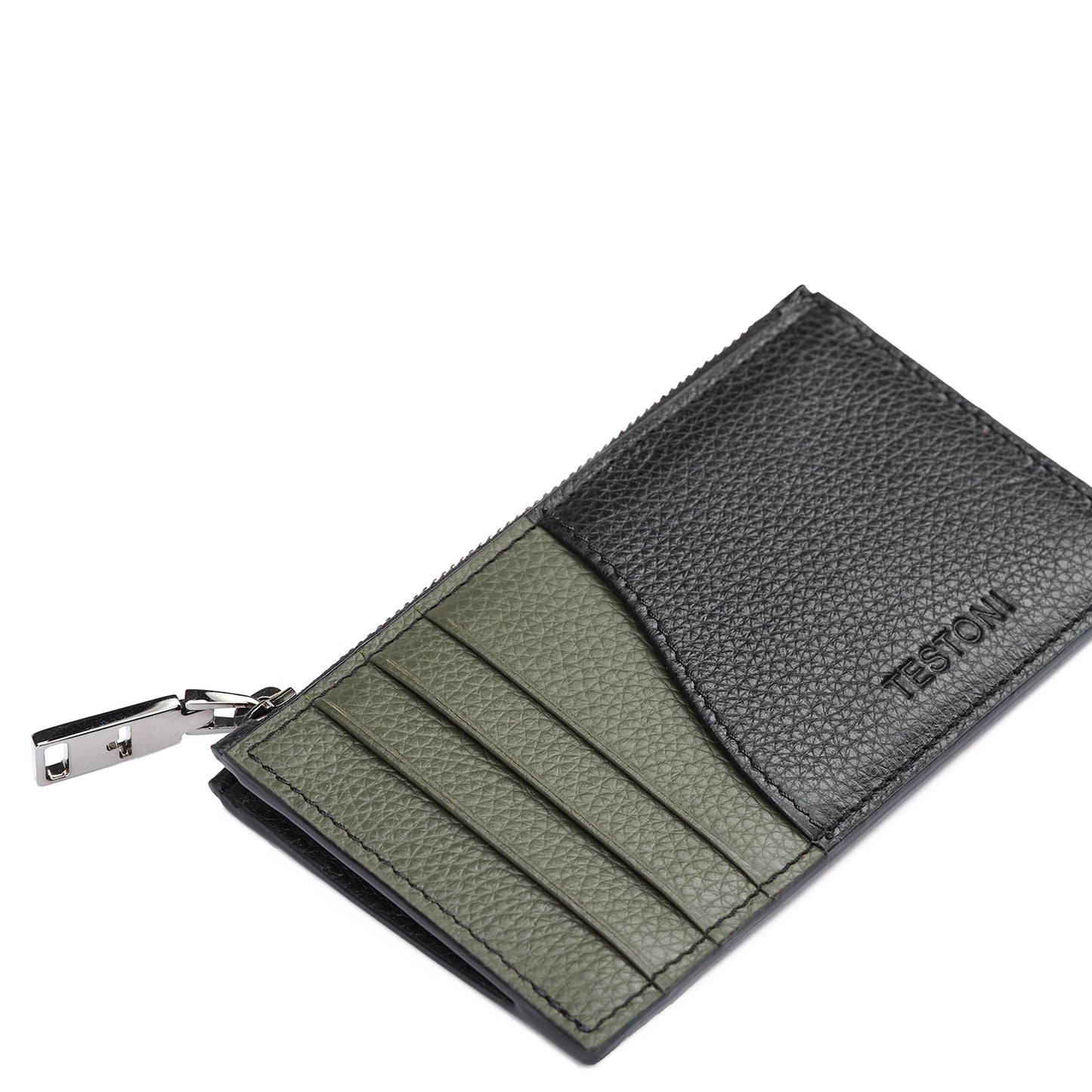 ZIP CREDIT CARD CASE GRAINCALF